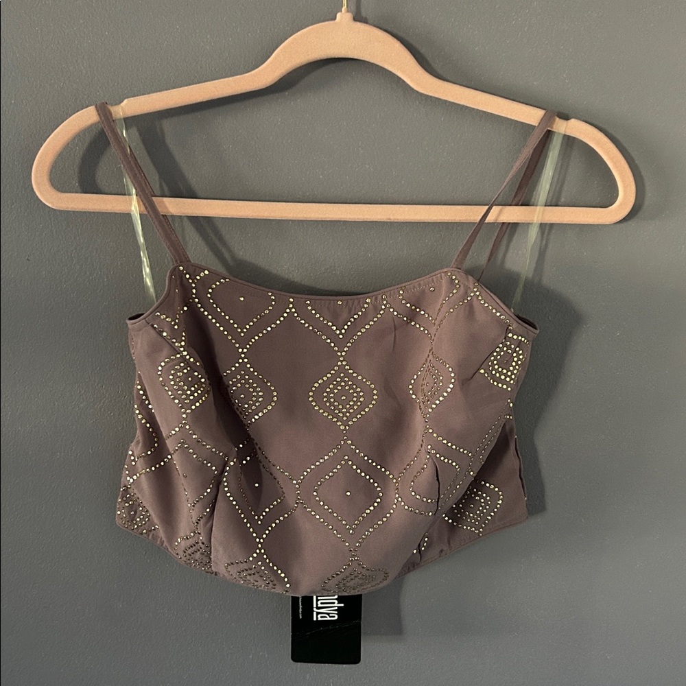 INDYA Purple blouse with gold detail